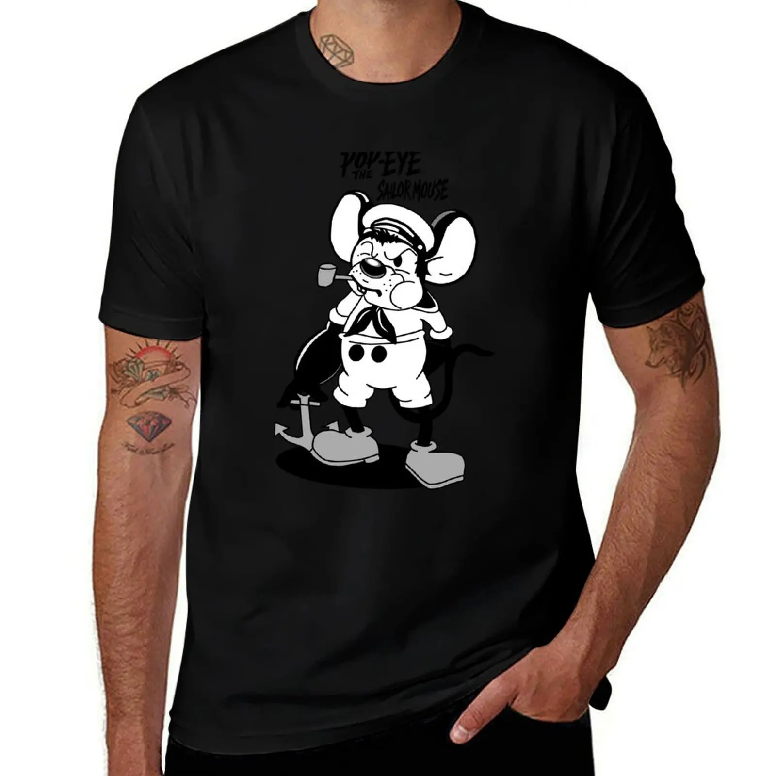 

Pop-Eye the Sailor Mouse – Retro Cartoon Mashup T-Shirt Simple Print Design T-Shirt