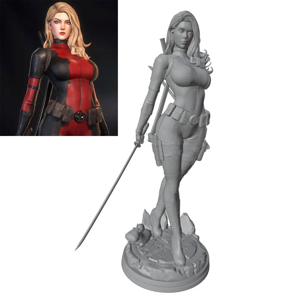 1/24 Room Decoration Sexy Martial Arts Instructor Wielding Swords In Both Hands Female Warrior NSFW Unassembled And Unpainted