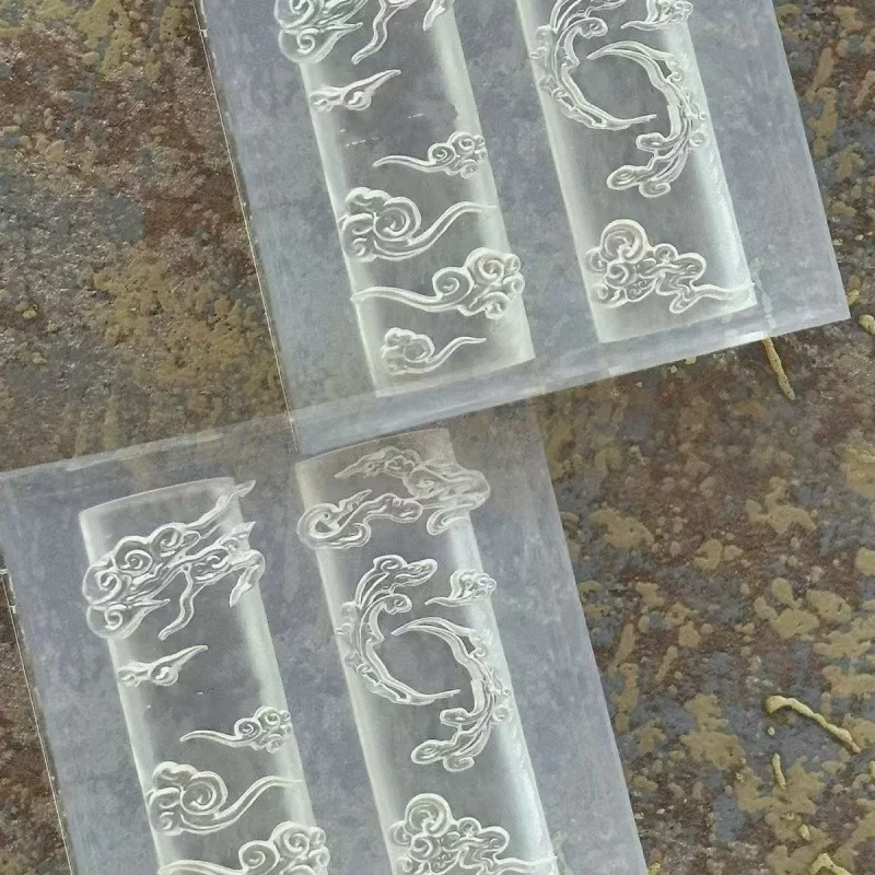 1 szt. Forma do paznokci z akrylu 3D w kształcie chmurki ze skóry krokodyla, forma do ręcznego grawerowania, dekoracje do paznokci, silikonowe ozdoby do paznokci