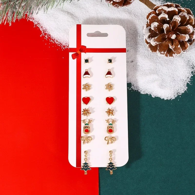 

Earrings for Women New Christmas Stud Set Stylish Cartoon Elk Crutch Christmas Tree Earrings Card Earrings Aretes De Mujer 2025