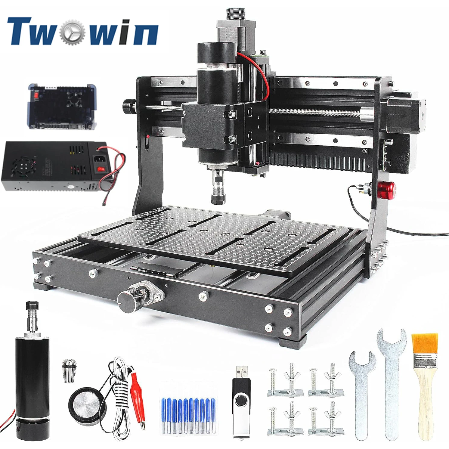 3 Axis CNC Router With 500w Spindle Metal Engraving Milling Cutting Machine GRBL DIY Laser Engraver For Stainless Steel Aluminum