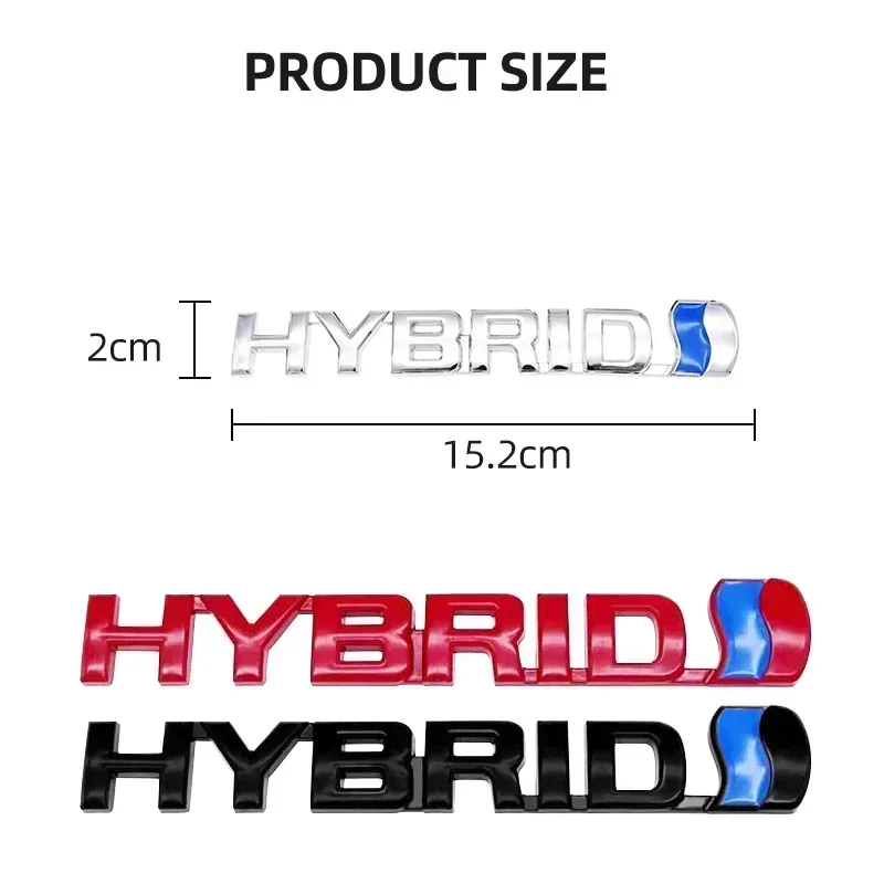 1pcs 3D HYBRID letter Car Logo Stickers Refitting Metal Emblem Badge Decal Auto Accessories