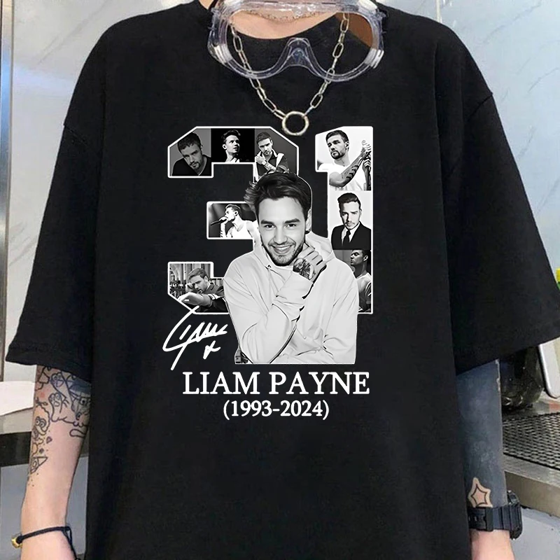 

New Hot Women Men Fashion Aesthetic RIP Liam Paney 1993-2024 Music T-shirts Rapper Singer T Shirts Hip Hop Streetwear Shirts