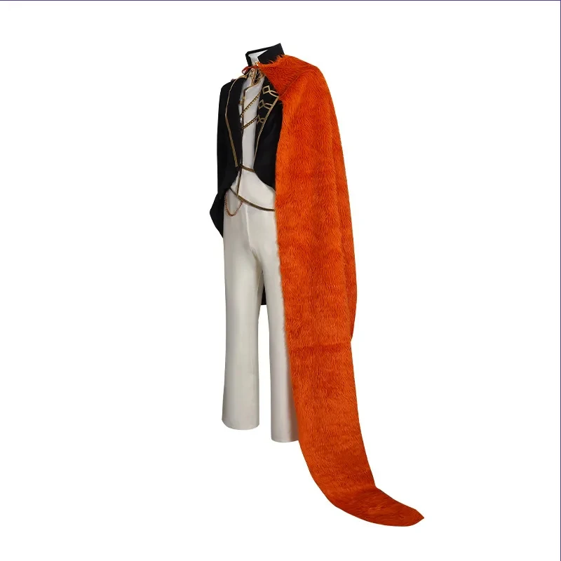 

KK56Anime Sancho Costume Limbus Company Suit Red Fur Collar Popular Men and Women Long Coats Halloween Cosplay Game