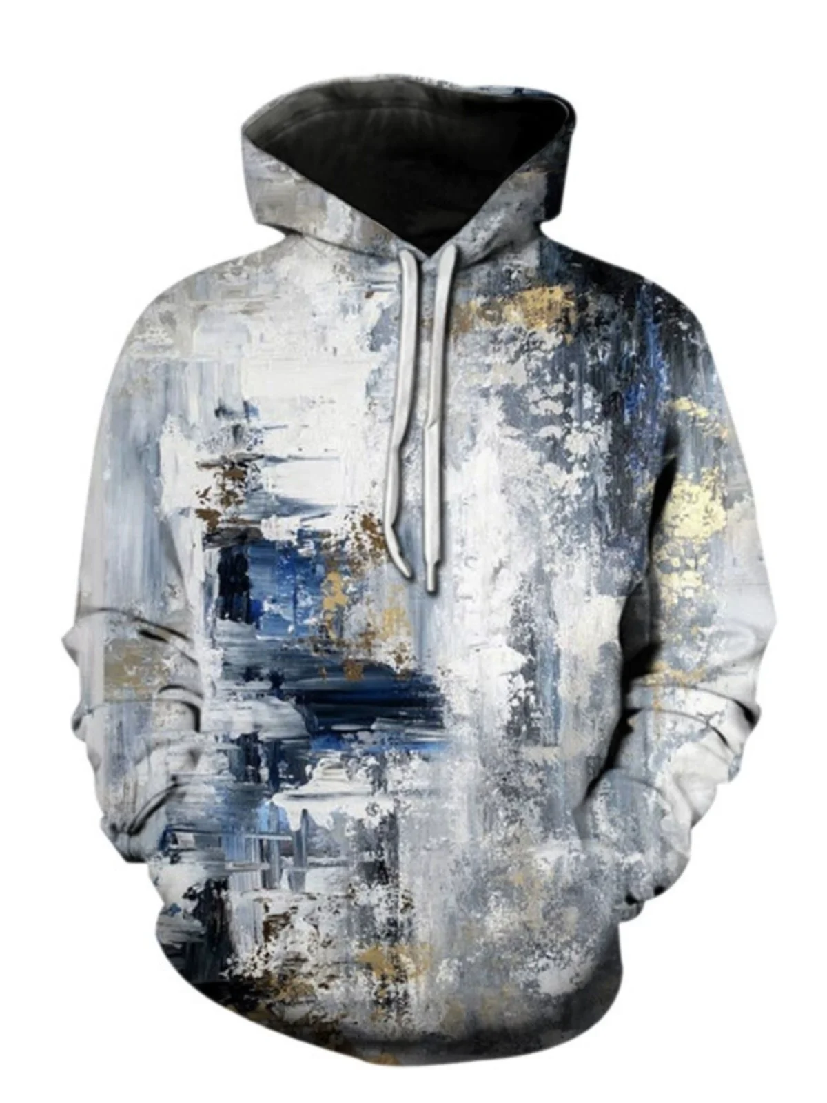 

Свободная толстовка с длинными рукавами и 3D-принтом в стиле масляной живописи, креативная повседневная одежда в американском стиле для молодежи, на все сезоны, свободного кроя