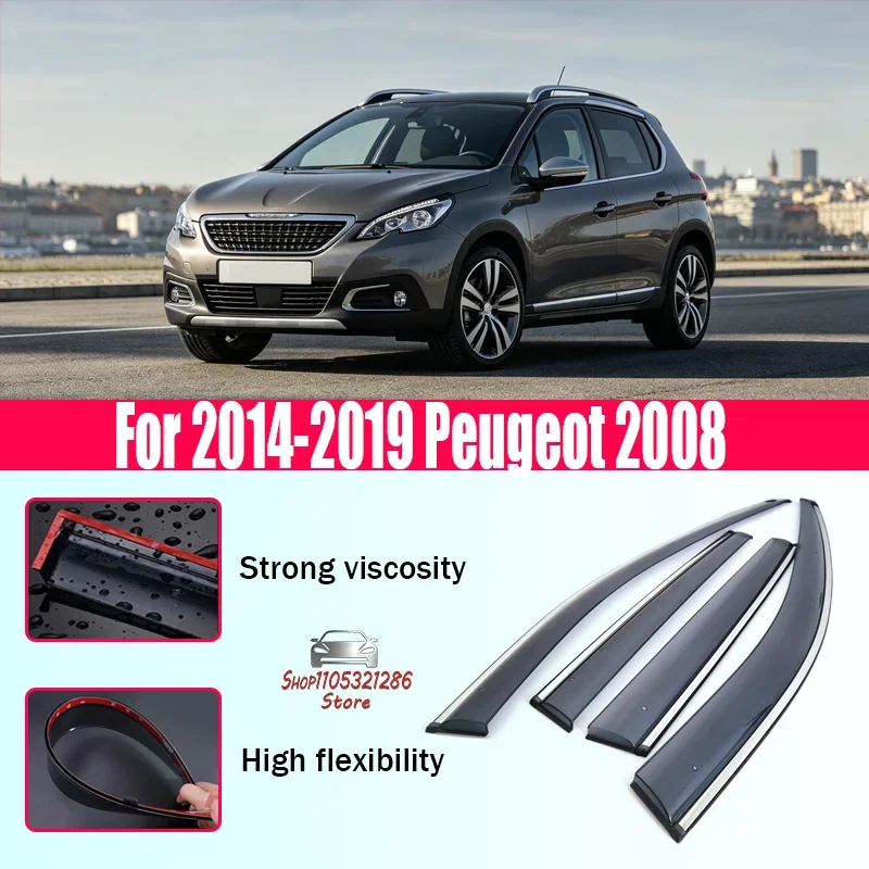 

Suitable for 2014-2019 Peugeot 2008 Window Rain Guard or Sun Side Window Rain Guard Sunshade Ventilation Slats