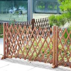 Outdoor Adjustable Design Fence Solid Wood Grid Plant Stand Indoor Pet Barrier Garden Layout Flexible Anti-Rot Fence Guard