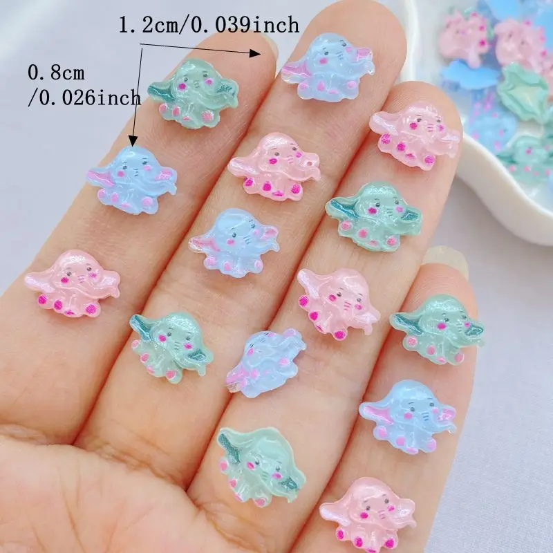 50Pcs New Mixed Nail Art Resin Cartoon Mini Elephant Series Designer Charms Rhinestones DIY Craft For Nail 3D Decorations