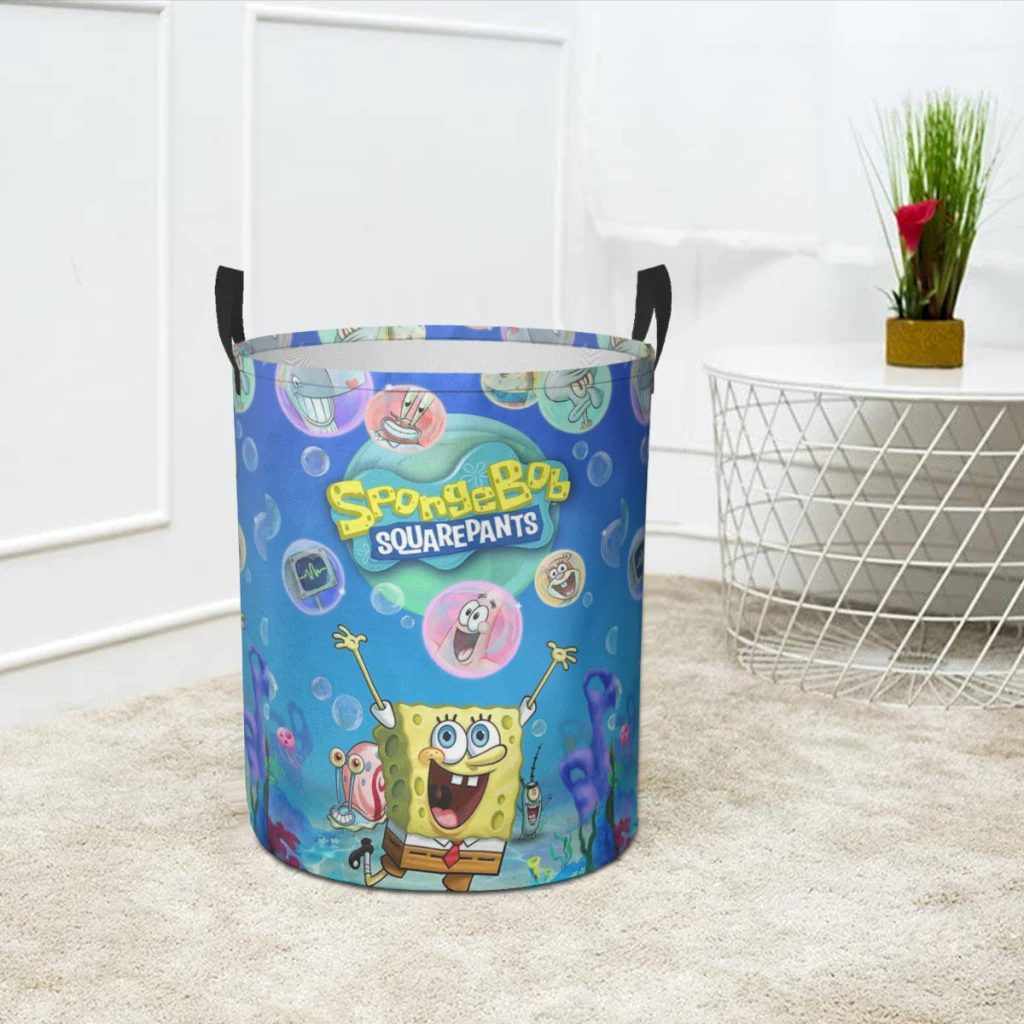 Cesta de ropa sucia, organizador de ropa, Cubo de almacenamiento plegable, baño, impermeable, bob Esponja, dibujos animados