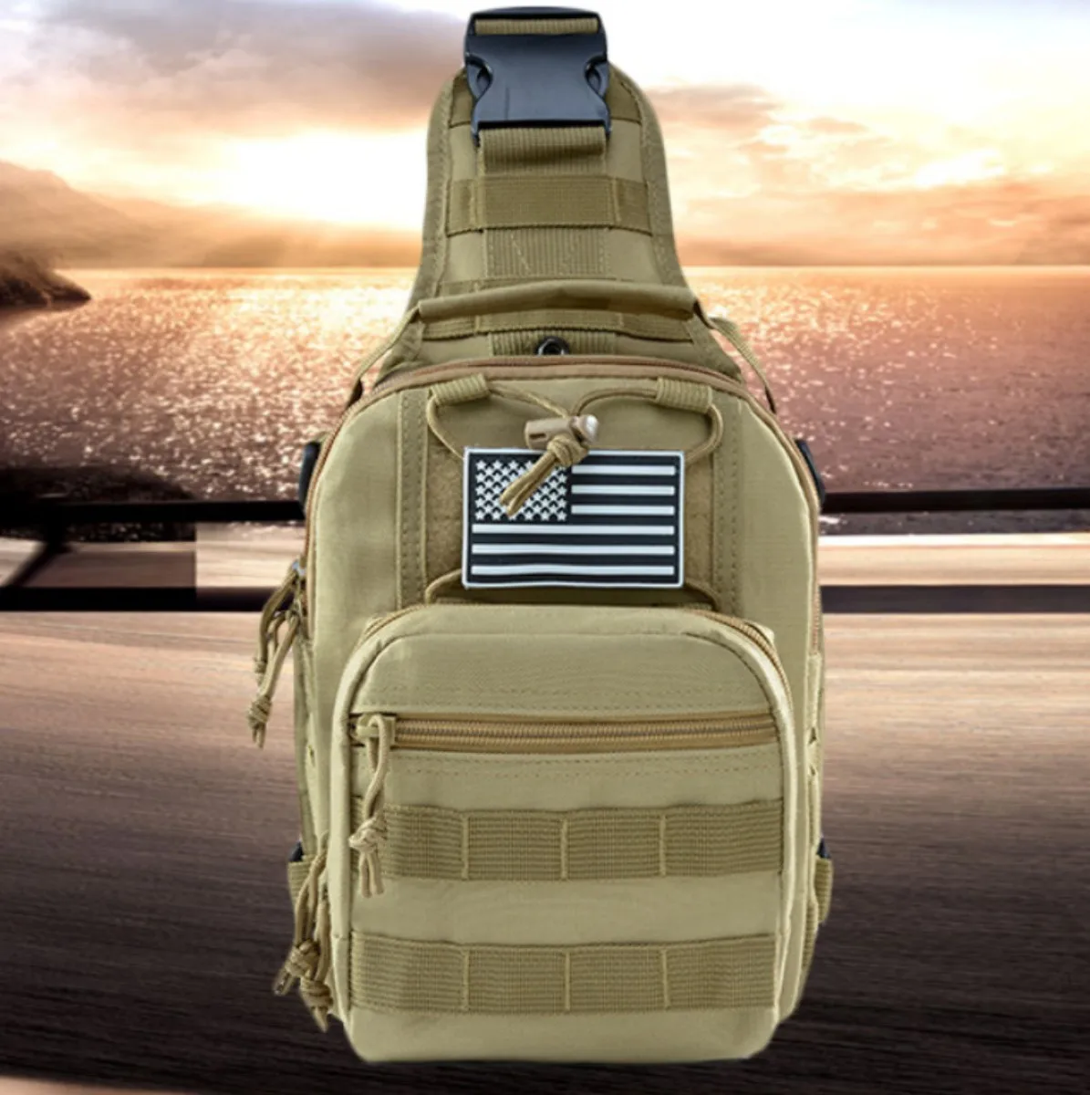 

Мужская спортивная сумка для фитнеса через плечо, мужская камуфляжная водонепроницаемая тактическая нагрудная сумка из ткани Оксфорд на одно плечо.