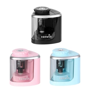 Tenwin Electric/Manual 2 in 1 Pencil Portable Sharpener Safe Student Helical Steel Blade Kids Adults Auto Pencil Sharpener 8005 10ベストセールスビルトン-1