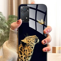 For Xiaomi Redmi Note 11 Pro Case Redmi Note 11S Cover Cute Butterfly Tempered Glass Case For Redmi Note 11 Pro Note11 Funda