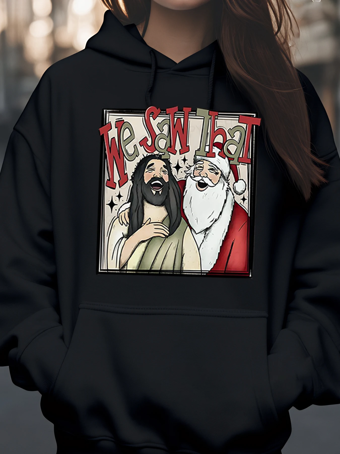 رأينا أن هدية عيد الميلاد بقلنسوة لعيد الميلاد يسوع وسانتا للرجال والنساء #1