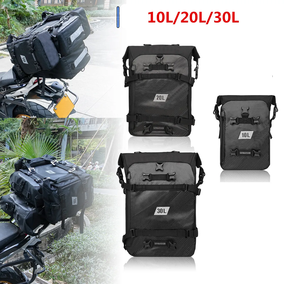 

Водонепроницаемые мотоциклетные сумки на задний багажник 8л/10л/20л/30л, дорожные сумки для мотоцикла, черные сумки на дуги безопасности