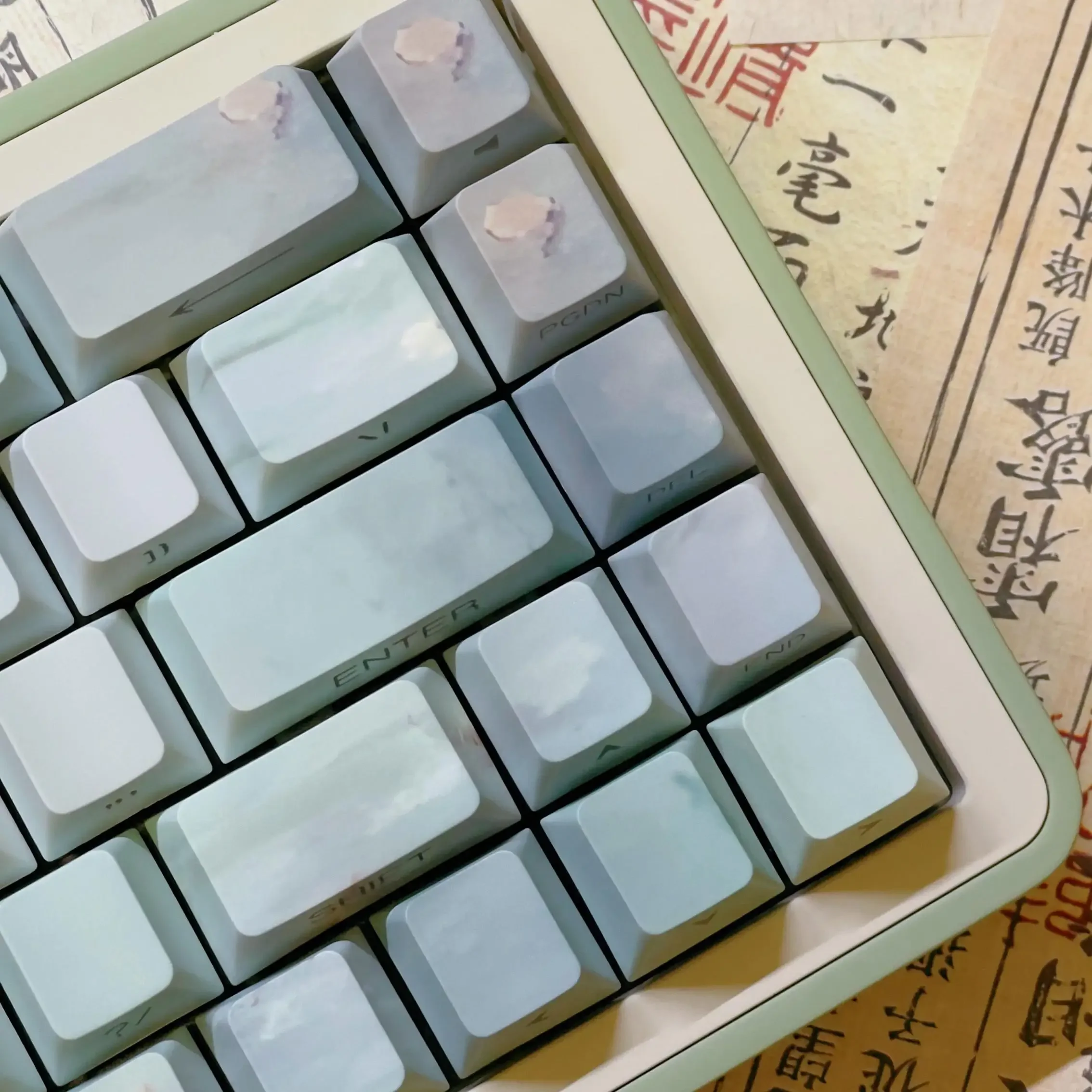 

Fucui Liulian mechanical keyboard PBT keycap five-sided hot sublimation original side engraving light transmission