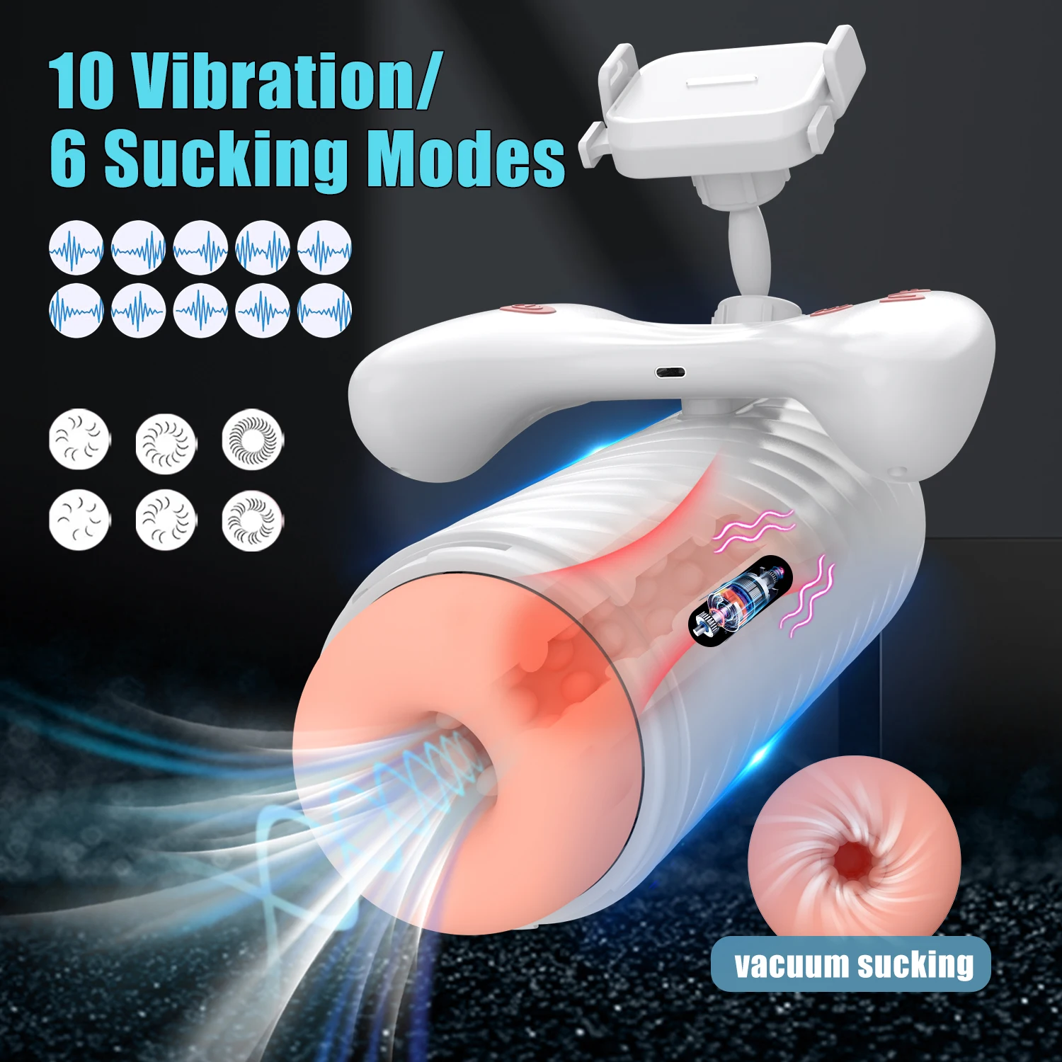 Automatic Male Masturbating Blowjob Machine 10 Vibration 6 Sucking Modes Masturbation Cup Sex Toys Adult Goods For Men Supplies