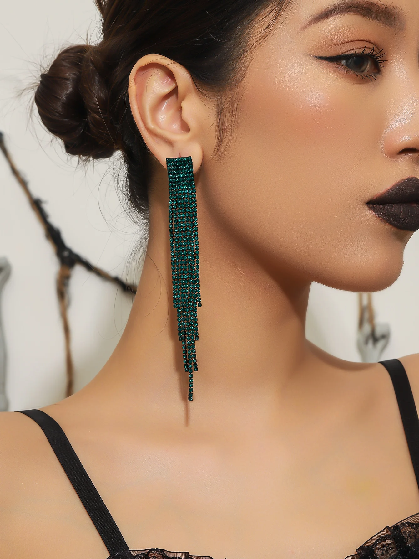 7-10cm Fashion Rhinestone Sparkling Dangling Earrings Long Tassel Earrings Jewelry For Women Gradient Chandelier Earrings - Image 6