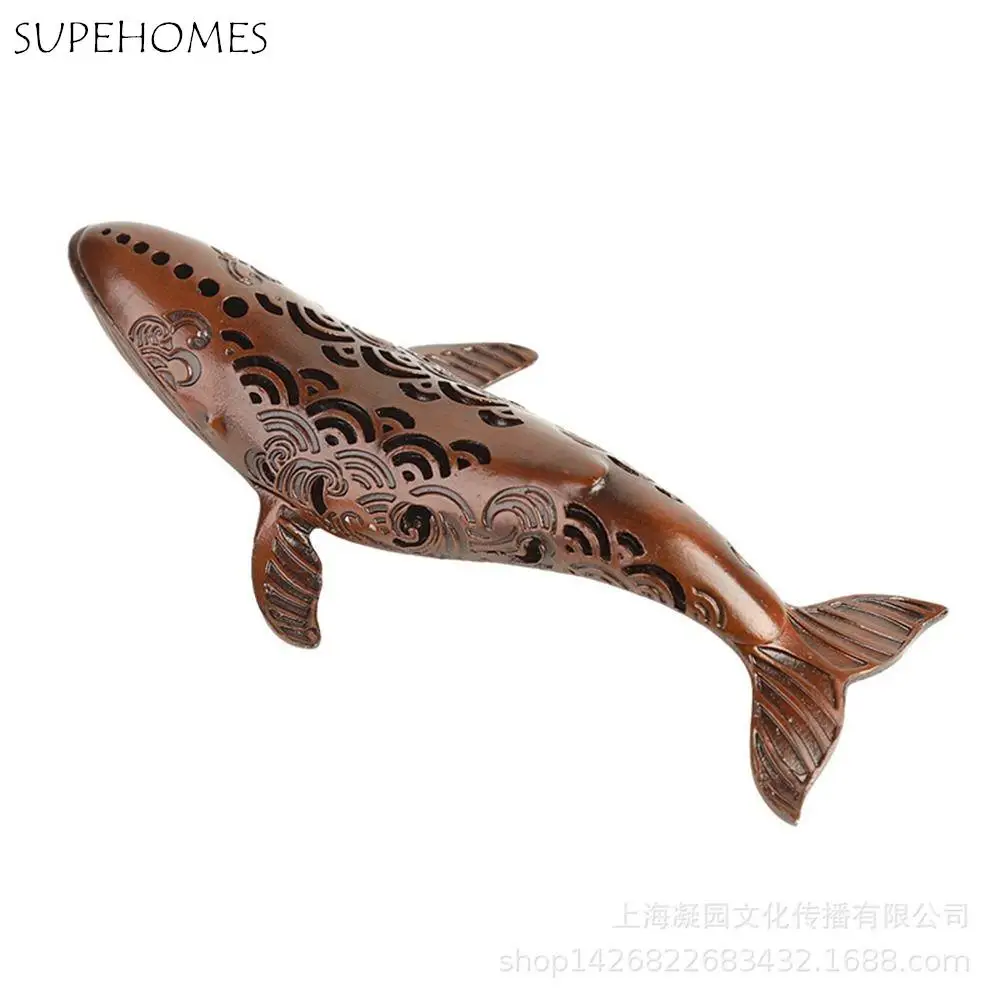 

Alloy Craft Whale Aromatherapy Furnace Hollow Design Handmade Little Whale Ornament Cute Antique Incense Stove Home Decor