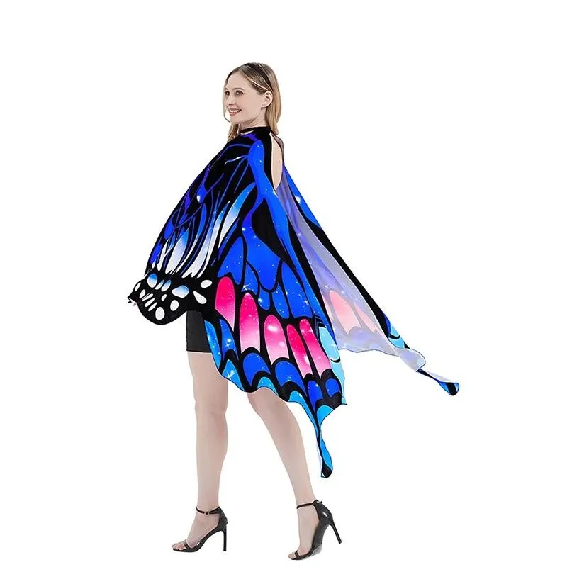 Cape de papillon avec ailes pour femme, costume d'Halloween, cosplay adulte, fête Everak, accessoires cadeaux