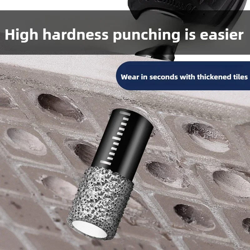 Punta da trapano per piastrelle in ceramica secca con bullone esagonale da 5-16 mm, utensile per perforazione di piastrelle vetrificate in marmo granito, punta diamantata, sega a tazza