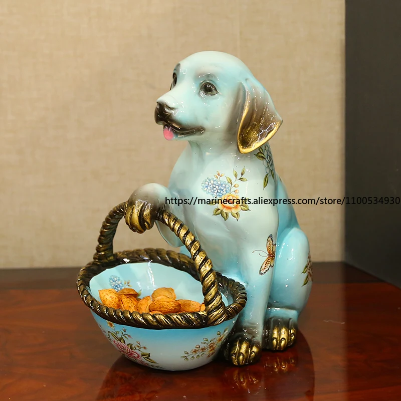 

Lucky Dog Key Storage Porch Ornament Home Jewelry Door American Living Room Decoration Housewarming Gift