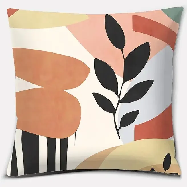 2023 Brown Green Abstract Series Pillow Gift Home Office Decoration  Bedroom Sofa Car Cushion Cover case 45x45 Short plush mater
