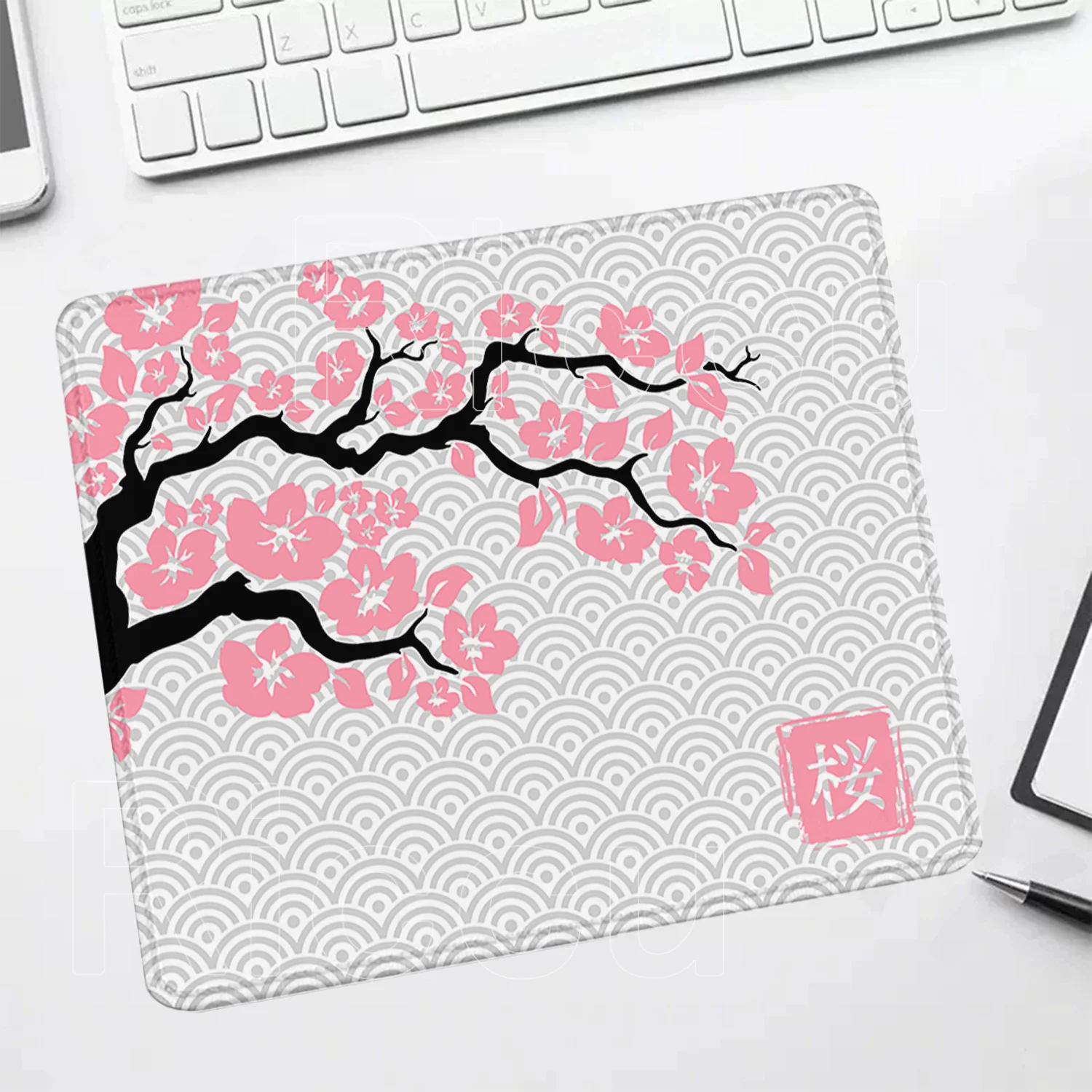 Small Size Mousepad Japan Cherry Blossom Game Computer Sakura Keyboard Office Mouse Pad 400x450mm Non-slip HD Printing Desk Mat