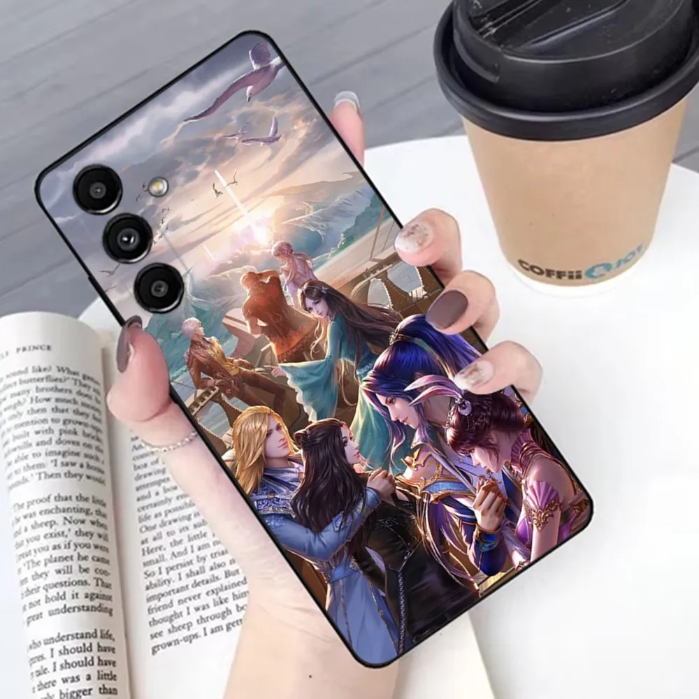 Capa de telefone Soul land Douluo Continent para Samsung S 25,24,21,22,23,30,20,Ultra,Plus,Fe,Lite,Note,10,9,5G preto macio