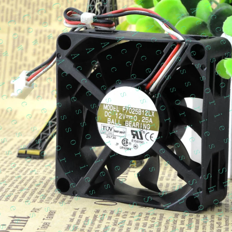 

PP+ 1PC Double Ball Cooling Fan F7025B12LX DC12V 7025 7CM