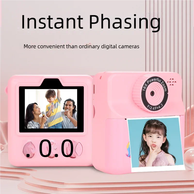 Caméra jouet multifonctionnelle transfrontalière pour enfants, caméra Polaroid instantanée avec impression Selfie, Mini caméra Portable compacte