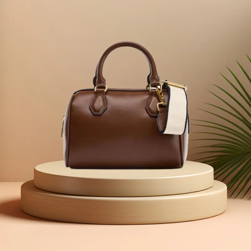 

Fashionable Women's Mini Handbag Casual Style City Bag with Double and Canvas Wide Shoulder Strap High Quality Shoulder Bag