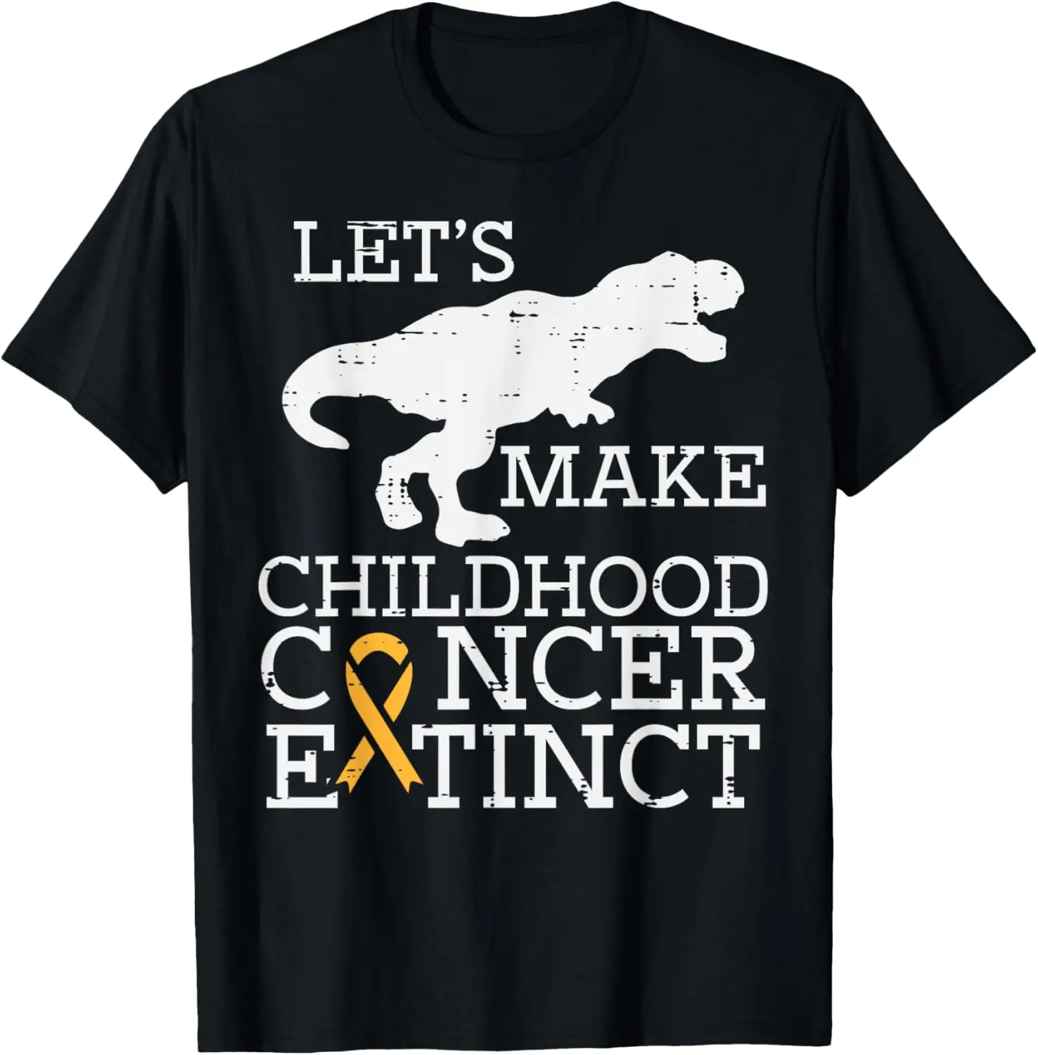 Trex Childhood Cancer Extinct Awareness Dinosaur Boys Kids T-Shirt