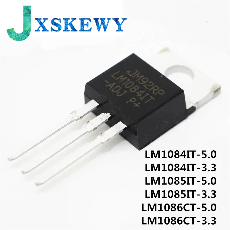 5Pcs LM1084IT-5.0 LM1084T-5.0 LM1084IT-ADJ TO-220 LM1084IT-3.3 LM1086CT-3.3 LM1086CT-5.0 LM1085IT-5.0 LM1085IT-3.3 LM1085-5.0