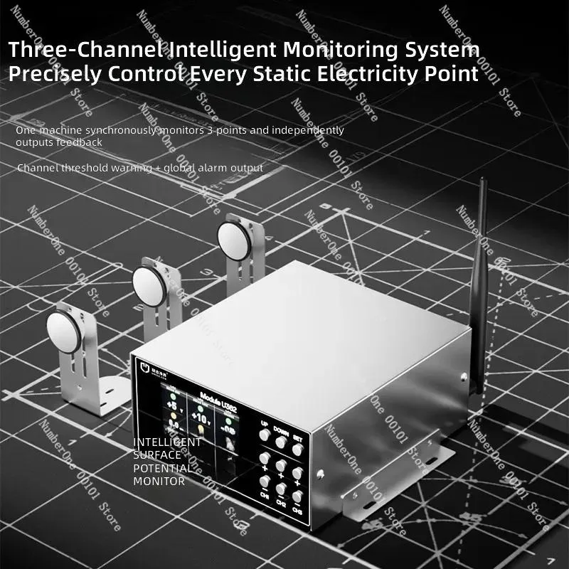 U362 Intelligent Potential Monitor Multi Channel Remote Wireless Anti Static Surface Feedback Controller Device