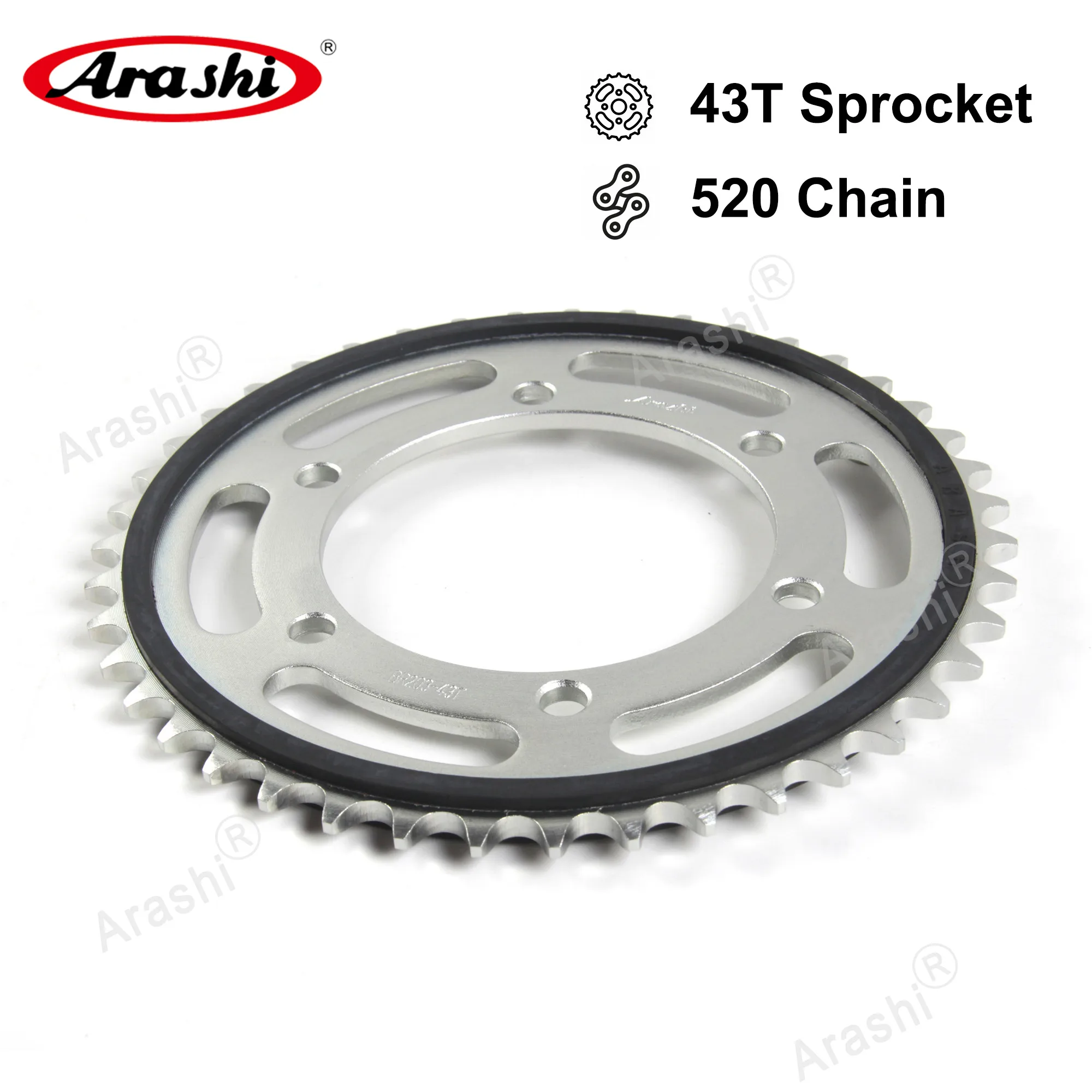 Motorcycle 520 Chain Rear 43T Rubber Cushioned Sprocket Kit For YAMAHA MT-25 MT-03 YZF-R25 YZF-R3 YZF-R1 YZF-R7/YZF-R3 Moto GP