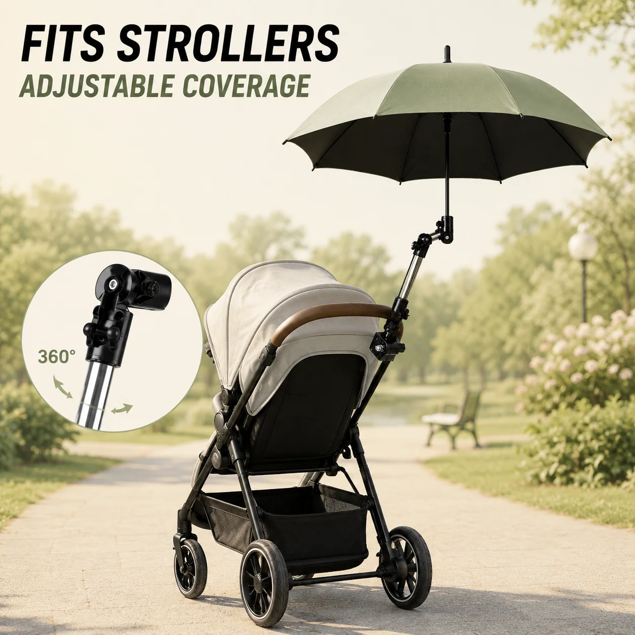 Adjustable Foldable Stainless Steel Umbrella Holder Bracket for Wheelchair Bicycle Rustproof Mount Outdoor Rain Shade Tool view 5