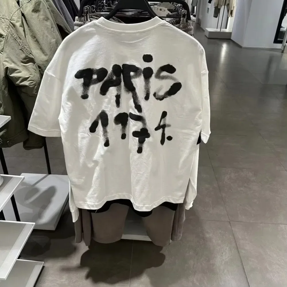 

Роскошная брендовая новая футболка, модная брендовая футболка с короткими рукавами Guochao, оригинальный принт для мужчин и женщин, универсальный дышащий топ для пар