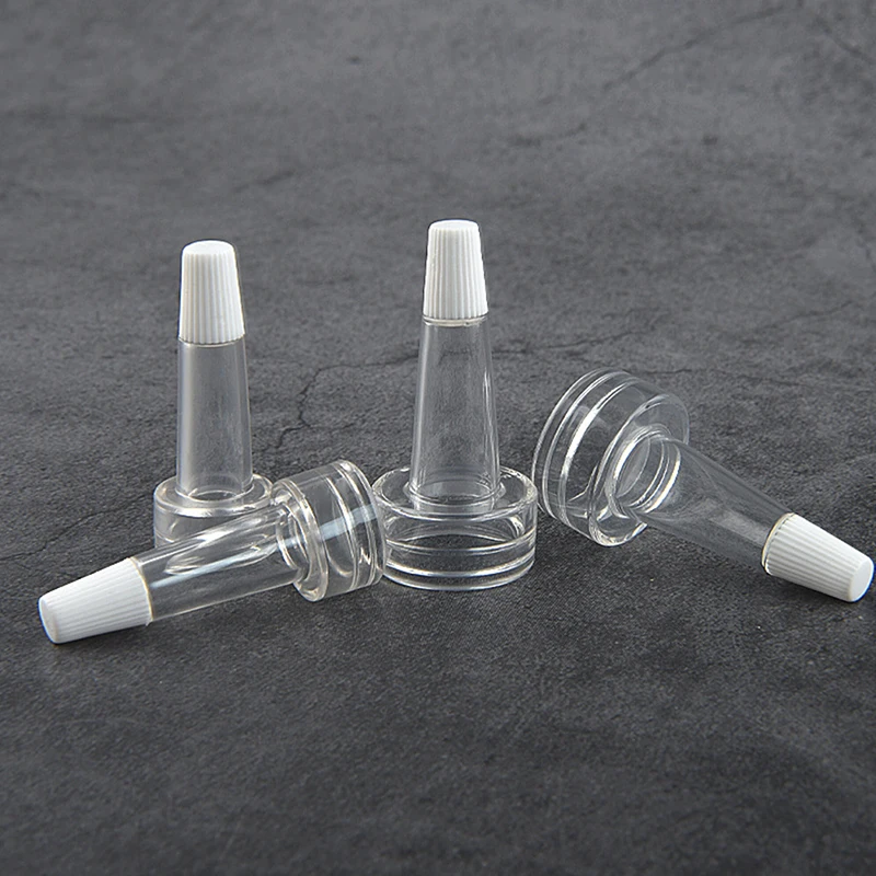 10Pcs/lots Mini Refillable Bottles Sample Empty Bottle With Cap, Trumpet Head Transparent Powder Filling Bottle Skin Care Tools
