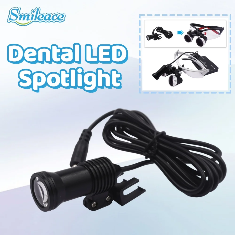 

Wireless 5W Front Light With Filter Portable Dental Spotlight Suitable for Dental Loupes Laboratory Medical Flashing Light