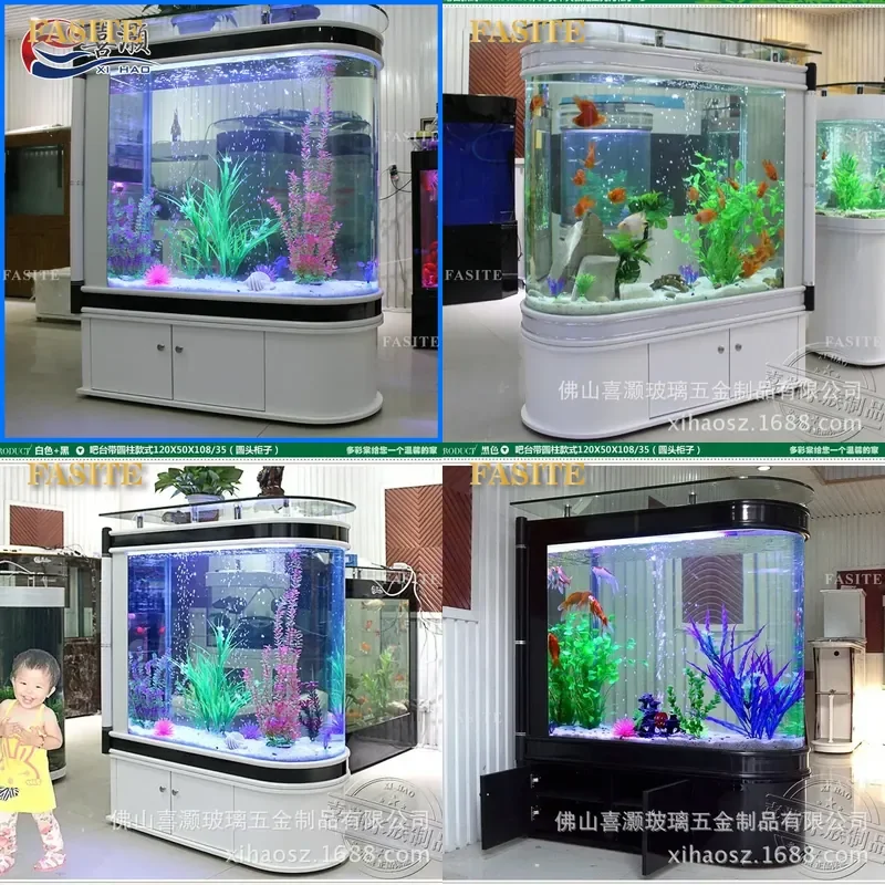 For Medium Large Aquarium Bottom Filter Cabinet Ultra White Glass Fish Tank Furniture Wholesale