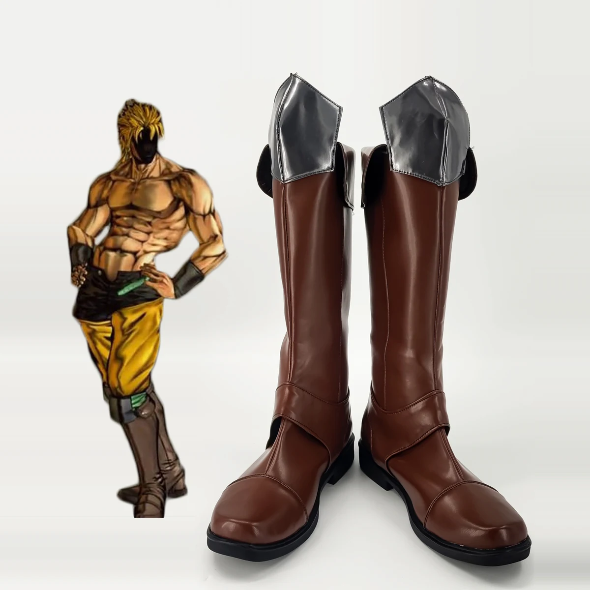 JUMP FORCE JoJo Dio Brando Cosplay Boots Brown Shoes Custom Made Any Size