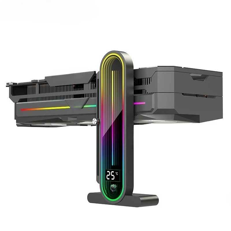 

Digital graphics card holder Computer sea view room ARGB Shenguang vertical all-aluminum support frame