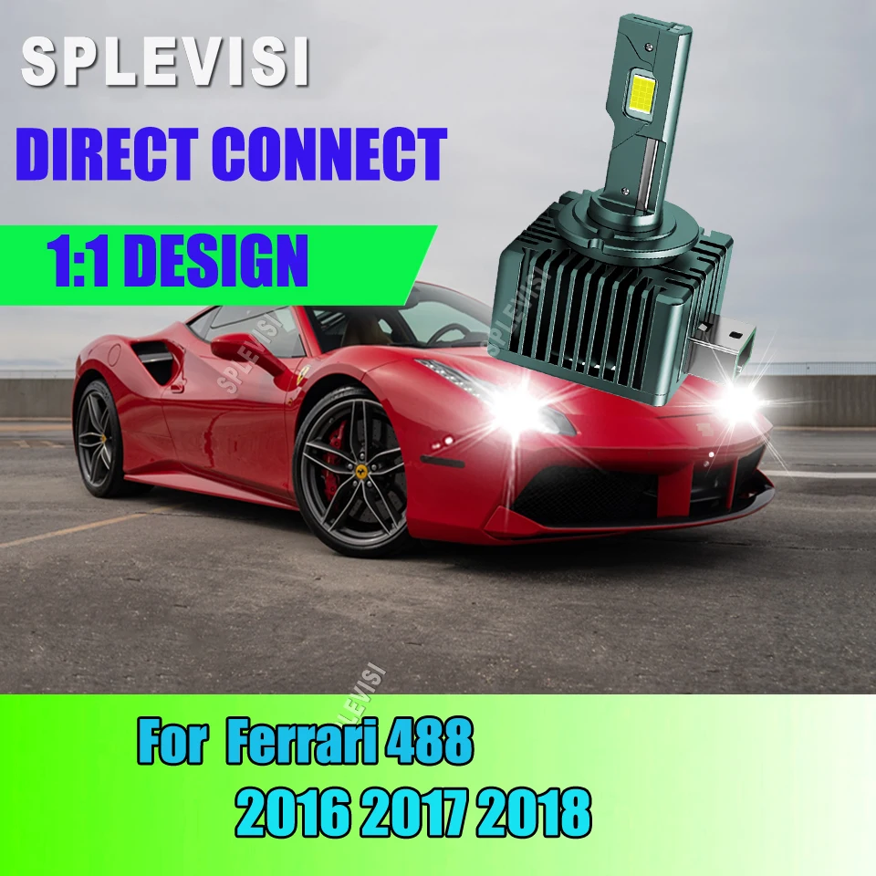 

2PCS 6000K D3S CSP 1:1 Car Led Lights 120W Auto Lamps LED Headlight Light Bulbs For Ferrari 488 2016 2017 2018