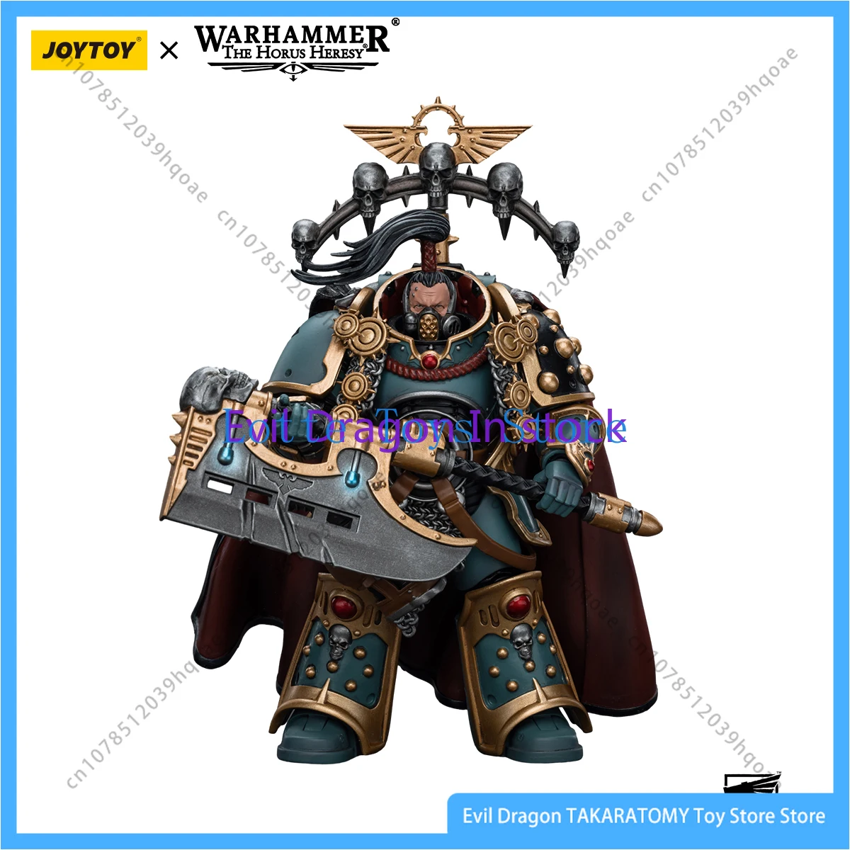 JOYTOY Warhammer 40k 1/18 figuras de acción 12,6 cm Sons of Horus Legion Praetor con Power Axe colección modelo Juguetes