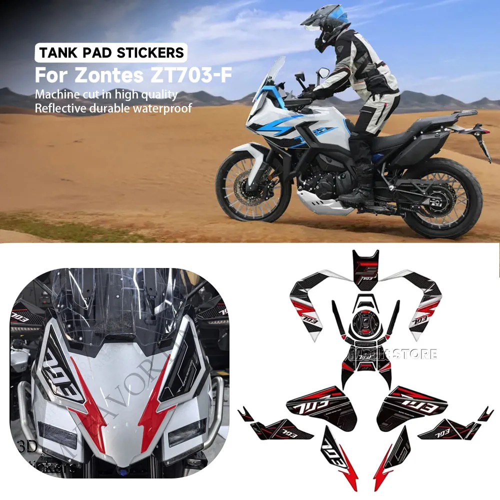 Handguard Handshield Tank Pad Cap Protection Front Mudguard Fender Stickers Decals  For Zontes ZT703-F ZT-703F ZT 703F 703 F