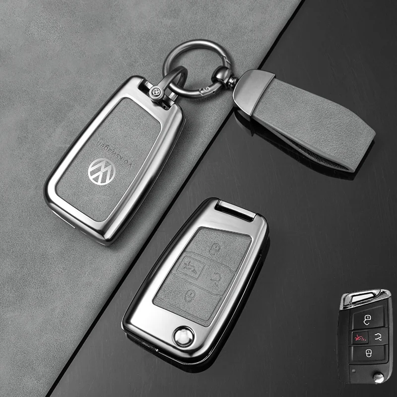 4Buttons Zinc Alloy Car Remote Key Case Cover Shell Holder For VW Volkswagen Atlas Golf GTI Jetta Tiguan Polo 2016 2017 Golf7 MK