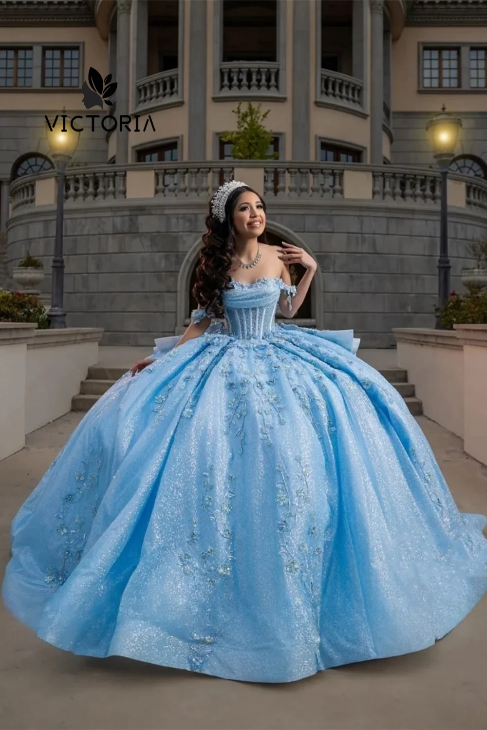 Sky Blue Beaded Qui… - image