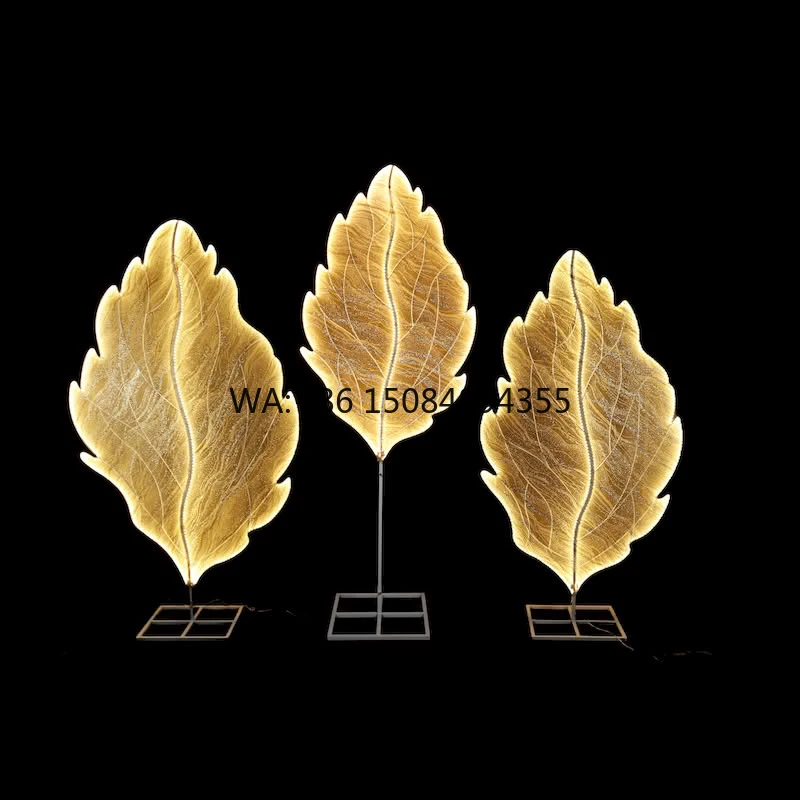 New Giant LED Gold Leaves Backdrop Wedding, Stage & Party Decoration