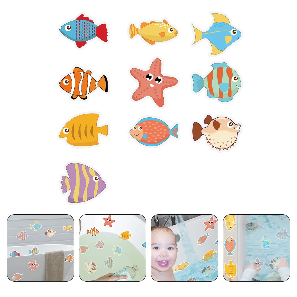 

10 Pcs Bathtub Stickers Bathroom Anti-skid Non-slip Decals Cartoon Non-skid Pvc Decorative Child