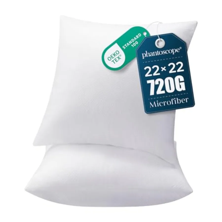 

Pillow serts, 00% Virgin Fiber Hypoallergenic Polyester Throw Pillow Inserts, Square Pillows for Couch, Sofa, Bed, Pack of